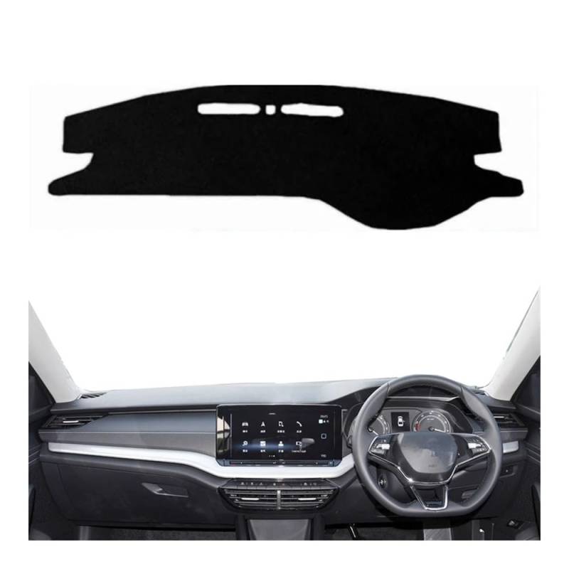 Auto Armaturenbrett Abdeckung Auto Dashboard Abdeckung Matte Pad Innen Instrument Sonnenschirm Schützen Teppich Teppich Für Sko&da Für Octavia A8 2021 2022 2023 2024(Right Hand Drive,Black Edge) von Fuicotto