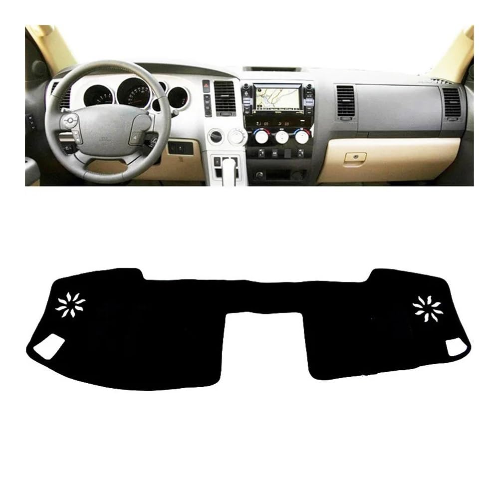 Auto Armaturenbrett Abdeckung Auto Dashboard Abdeckung Matte Pad Sonnenschutz Instrument Teppich Für Toy&ota Für Tundra Sequoia 2007 2008 2009 2010 2011 2012 2013(Left Hand Drive,Black Edge) von Fuicotto