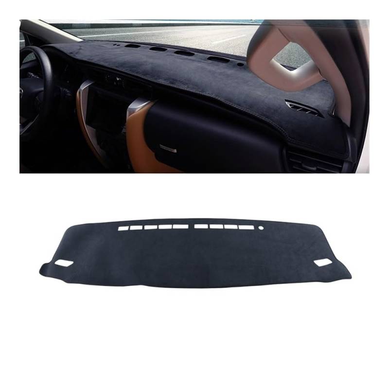 Auto Armaturenbrett Abdeckung Auto Dashboard Abdeckung Matten Vermeiden Licht Pad Teppiche Für Toy&ota Für Fortuner AN150 AN16 2015 2016 2017 2018 2019 2020 2021 2022 2023(LHD Black) von Fuicotto