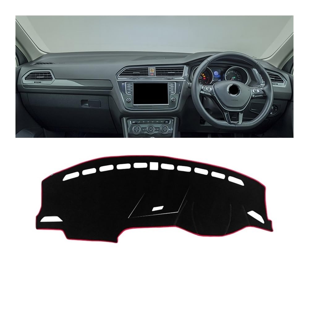 Auto Armaturenbrett Abdeckung Auto Dashboard Abdeckung Sonnenschutz Matte Vermeiden Licht Pads Für V&W Für T&iguan MK2 R Linie 2016 2017 2018 2019 2020 2021 2022 2023(A Red Side RHD) von Fuicotto