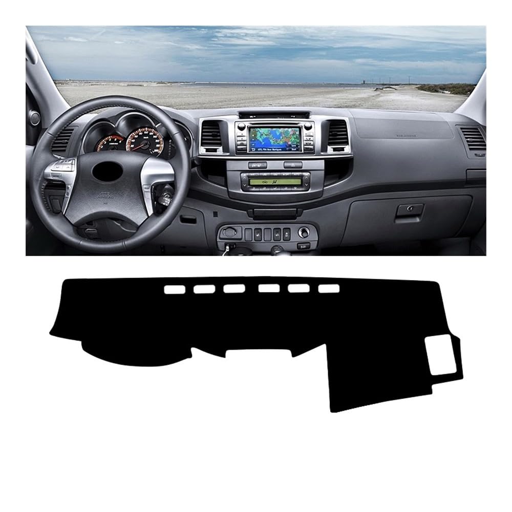 Auto Armaturenbrett Abdeckung Auto Dashboard Abdeckung Sonnenschutz Matten Vermeiden Licht Pads Für Toy&ota Für Hilux SW4 Fortuner AN10 AN20 AN30 AN50 AN60 2005-2012 2013 2014(LHD Black Side) von Fuicotto