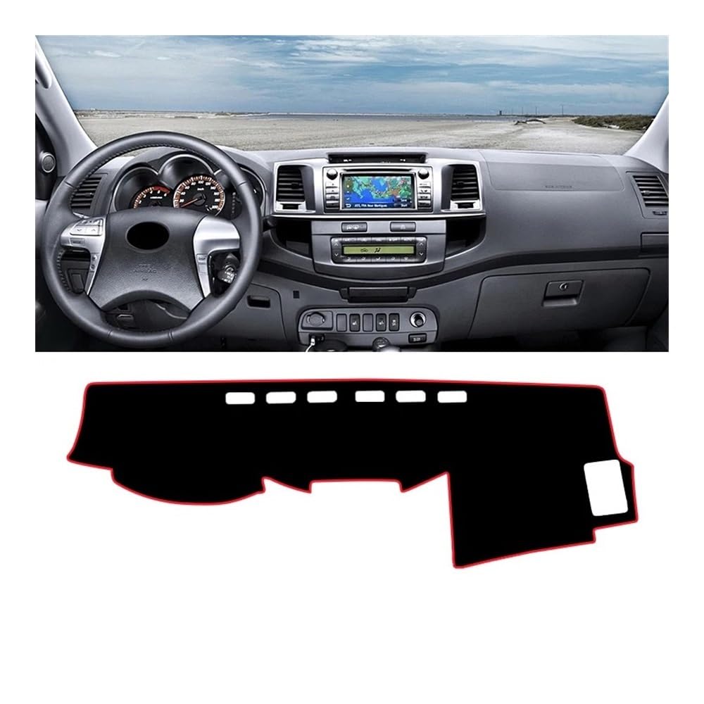 Auto Armaturenbrett Abdeckung Auto Dashboard Abdeckung Sonnenschutz Matten Vermeiden Licht Pads Für Toy&ota Für Hilux SW4 Fortuner AN10 AN20 AN30 AN50 AN60 2005-2012 2013 2014(LHD Red Side) von Fuicotto