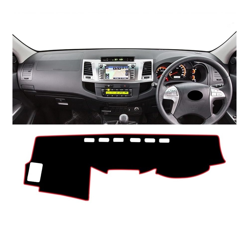 Auto Armaturenbrett Abdeckung Auto Dashboard Abdeckung Sonnenschutz Matten Vermeiden Licht Pads Für Toy&ota Für Hilux SW4 Fortuner AN10 AN20 AN30 AN50 AN60 2005-2012 2013 2014(RHD Red Side) von Fuicotto