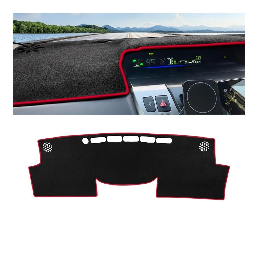 Auto Armaturenbrett Abdeckung Auto Dashboard Abdeckung Sonnenschutz Pad Für Toy&ota Für Prius V Daihatsu Mebius Für ZVW40 2012 2013 2014 2015 2016 2017 2018 2019(A Red Side LHD) von Fuicotto