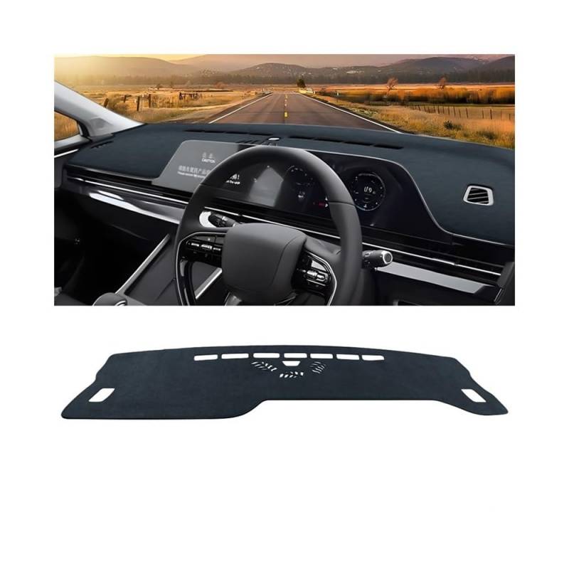 Auto Armaturenbrett Abdeckung Auto Dashboard Abdeckung Sonnenschutz Vermeiden Licht Matte Instrument Panel Pad Teppiche Für Chery Für Omoda 5 C5 FX 2022 2023 2024(Black RHD) von Fuicotto