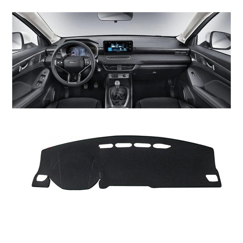 Auto Armaturenbrett Abdeckung Auto Dashboard Abdeckung Sonnenschutz Vermeiden Licht Matte Instrument Panel Teppich Teppich Für Haval Für Jolion 2021 2022 2023(A LHD Black Side) von Fuicotto