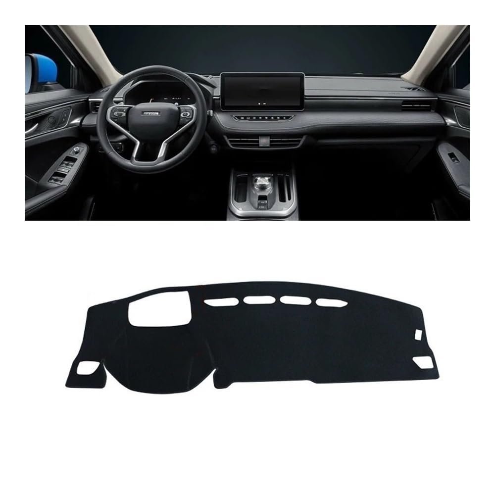 Auto Armaturenbrett Abdeckung Auto Dashboard Abdeckung Sonnenschutz Vermeiden Licht Matte Instrument Panel Teppich Teppich Für Haval Für Jolion 2021 2022 2023(A LHD HUD Black) von Fuicotto