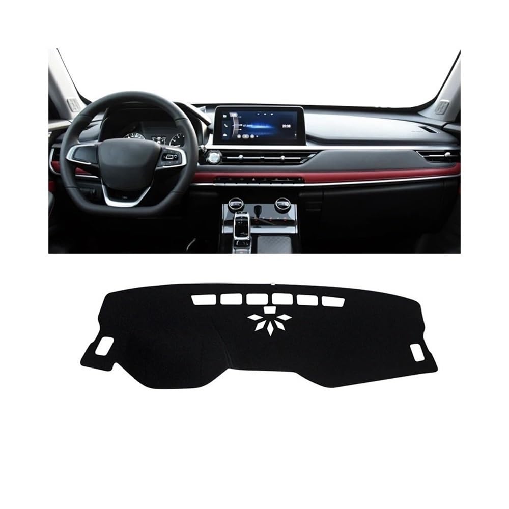 Auto Armaturenbrett Abdeckung Auto Dashboard Abdeckung Sonnenschutz Vermeiden Licht Matte Instrument Panel Teppiche Für Chery Für Tiggo 7 Pro 2020 2021 2022 2023(A Black Side) von Fuicotto