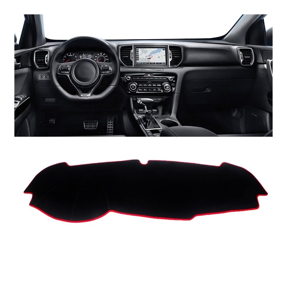 Auto Armaturenbrett Abdeckung Auto Dashboard Abdeckung Sonnenschutz Vermeiden Licht Matten Non-Slip Pad Für Kia Für Sportage 4 QL 2016 2017 2018 2019 2020 2021(A Red Side LHD) von Fuicotto