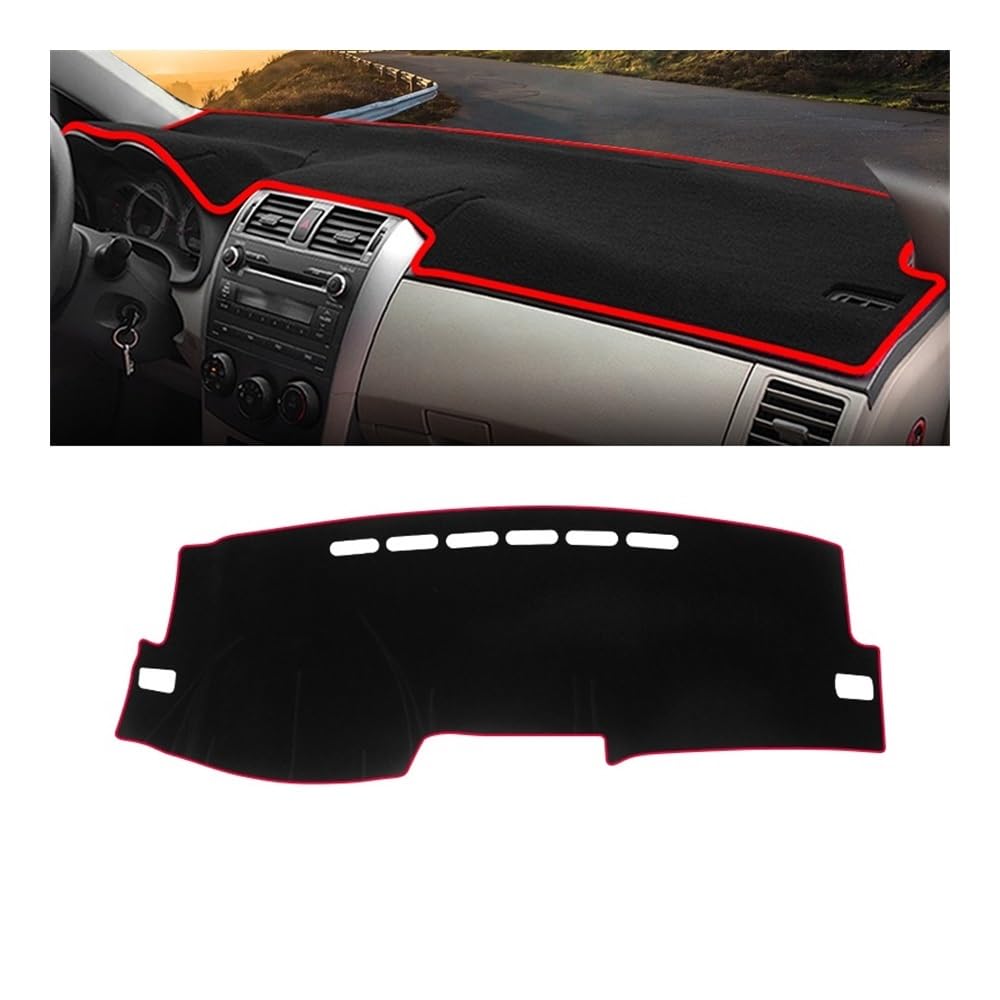 Auto Armaturenbrett Abdeckung Auto Dashboard Abdeckung Sonnenschutz Vermeiden Licht Matten Pad Für Toy&ota Für Coro┐lla Axio Fielder E140 E150 2006-2010 2011 2012 2013(A LHD Red) von Fuicotto