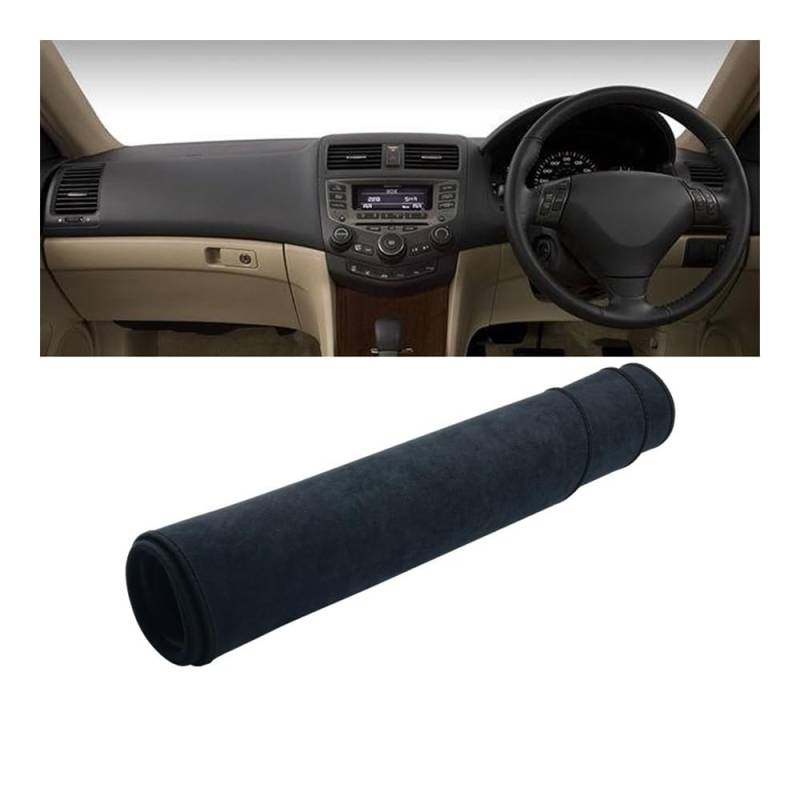 Auto Armaturenbrett Abdeckung Auto Dashboard Abdeckung Vermeiden Licht Matte Instrument Teppich Nicht-Slip Pads Für Hon┐da Für Accord 7th 2003 2004 2005 2006 2007(B RHD Black) von Fuicotto