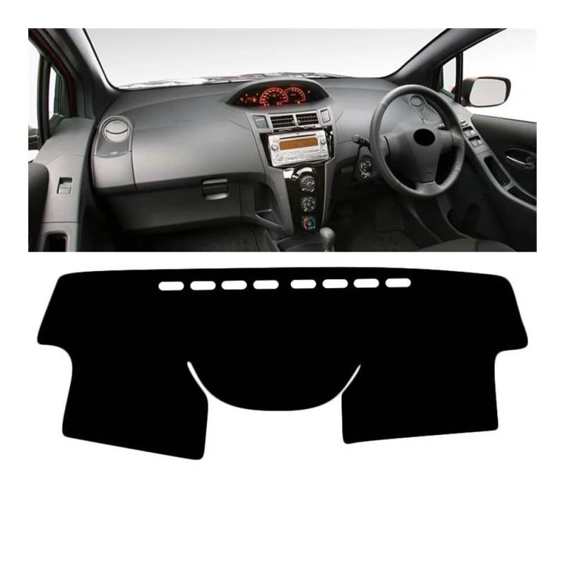 Auto Armaturenbrett Abdeckung Auto Dashboard Abdeckung Vermeiden Licht Matte Non-slip Pad Schutz Fall Für Toy&ota Für Yaris Vitz 2006 2007 2008 2009 2010 2011(A Black Side RHD) von Fuicotto