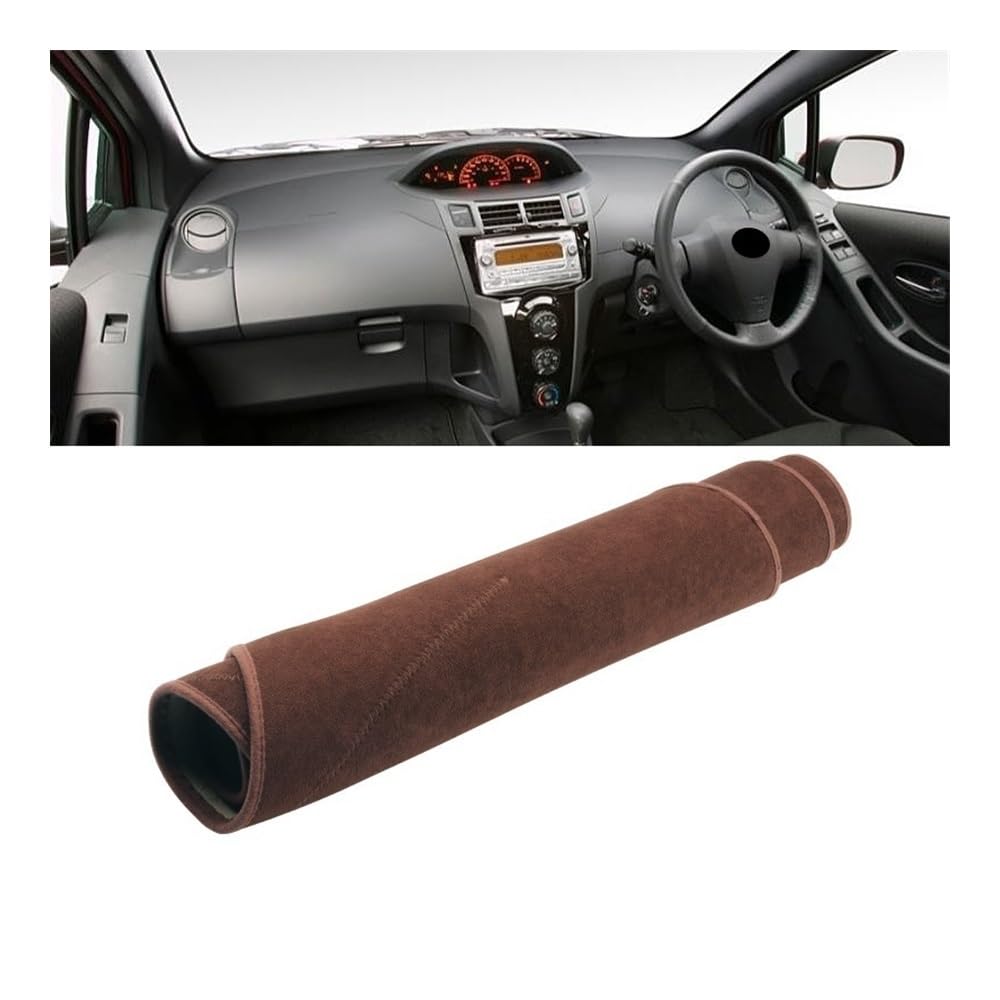 Auto Armaturenbrett Abdeckung Auto Dashboard Abdeckung Vermeiden Licht Matte Non-slip Pad Schutz Fall Für Toy&ota Für Yaris Vitz 2006 2007 2008 2009 2010 2011(B Brown RHD) von Fuicotto