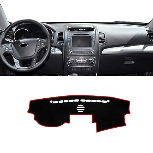 Auto Armaturenbrett Abdeckung Auto Dashboard Abdeckung Vermeiden Licht Matten Non-Slip Pad Instrument Panel Teppiche Für Kia Für Sorento 2 XM 2013 2014(A Audio Red LHD) von Fuicotto