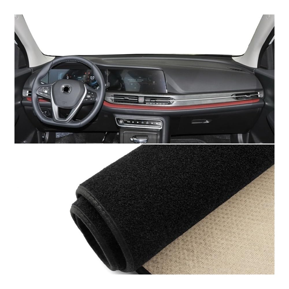 Auto Armaturenbrett Abdeckung Auto Dashboard Abdeckung Vermeiden Licht Matten Non-Slip Pad Instrument Teppiche Für Changan Für CS55 Plus 2020 2021 2022(A Black Side) von Fuicotto