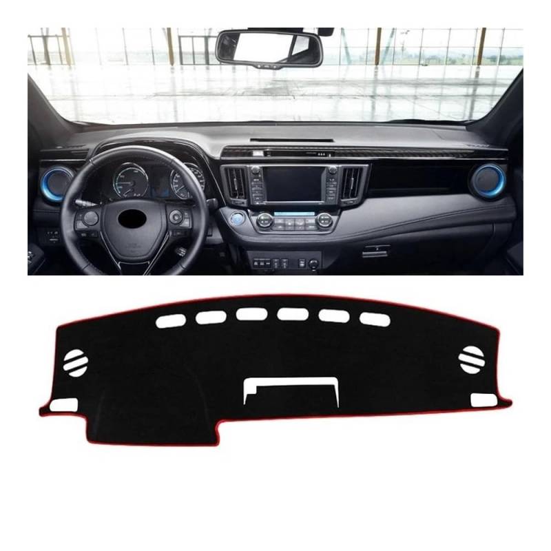 Auto Armaturenbrett Abdeckung Auto Dashboard Abdeckung Vermeiden Licht Matten Sonnenschutz Teppiche Non-slip Pads Für Toy&ota Für R&AV4 Für XA40 2013 2014 2015 2016 2017 2018(A Red Side LHD) von Fuicotto