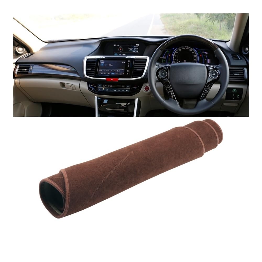 Auto Armaturenbrett Abdeckung Auto Dashboard Abdeckung Vermeiden Licht Nicht-Slip Matte Instrument Teppich DashMat Für Hon┐da Für Accord Neunten 2013 2014 2015 2016 2017(B RHD Brown) von Fuicotto