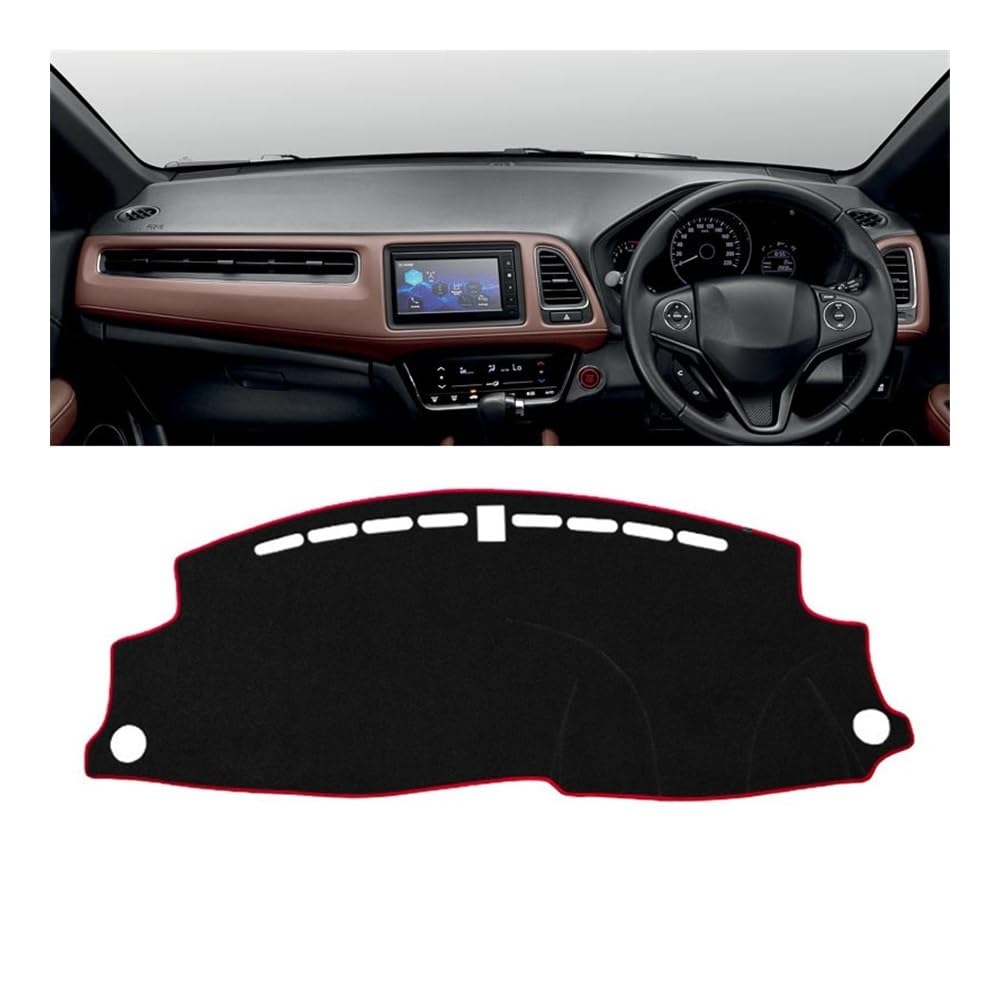 Auto Armaturenbrett Abdeckung Auto Dashboard Abdeckung Vermeiden Licht Pad Instrument Panel Matte Fall Teppiche Für Hon┐da Für HR-V Für HRV 2014 2015 2016 2017 2018 2019 2020(A Red Side RHD) von Fuicotto