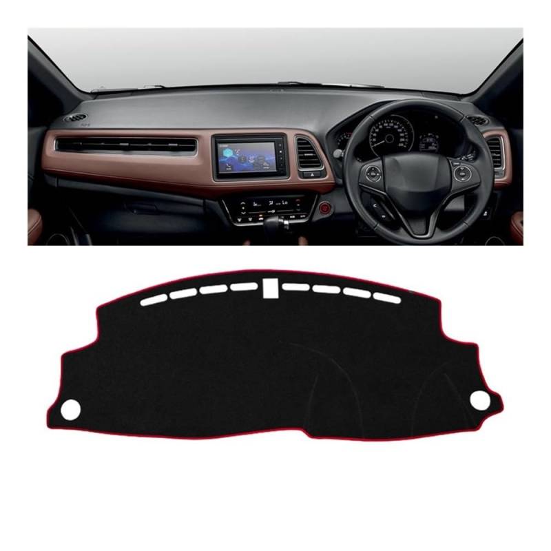 Auto Armaturenbrett Abdeckung Auto Dashboard Abdeckung Vermeiden Licht Pad Instrument Panel Matte Fall Teppiche Für Hon┐da Für HR-V Für HRV 2014 2015 2016 2017 2018 2019 2020(A Red Side RHD) von Fuicotto