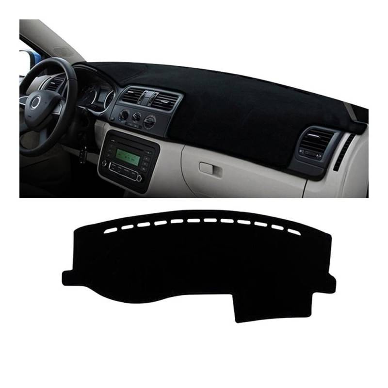 Auto Armaturenbrett Abdeckung Auto Dashboard Abdeckung Vermeiden Licht Pad Instrument Panel Schutz Teppich Für Sko&da Für Fabia 2 2007 2008 2009 2010 2011 2012 2013 2014(Black Side) von Fuicotto