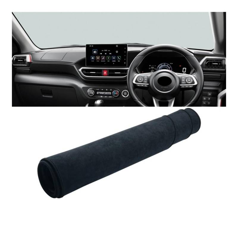 Auto Armaturenbrett Abdeckung Auto Dashboard Abdeckung Vermeiden Licht Pad Instrument Schreibtisch Panel Matten Für Toy&ota Für Raize 2019 2020 2021 2022 2023(B RHD Black) von Fuicotto