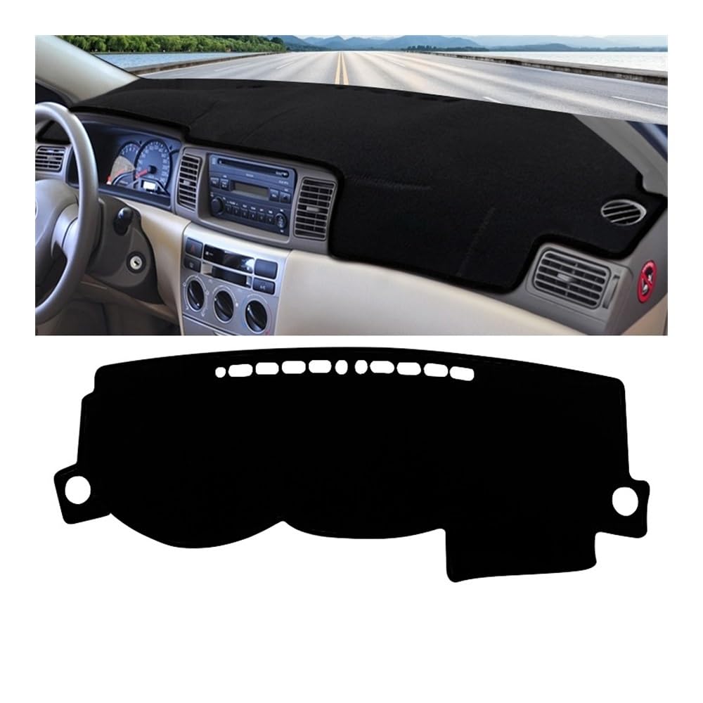 Auto Armaturenbrett Abdeckung Auto Dashboard Abdeckung Vermeiden Licht Pad Sonnenschutz Matte Non-Slip Teppiche Für Toy&ota Für Coro┐lla E120 E130 2002 2003 2004 2005 2006 2007(LHD Black Side) von Fuicotto