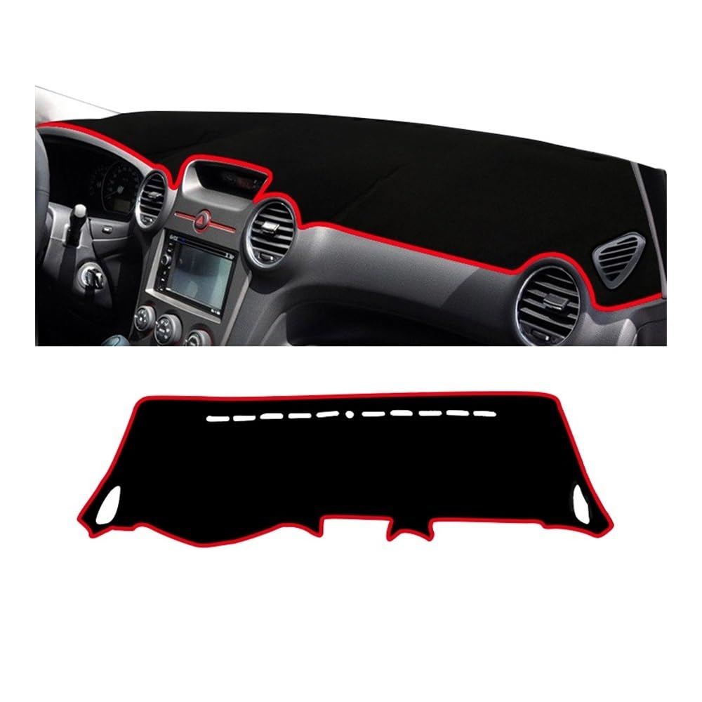 Auto Armaturenbrett Abdeckung Auto Dashboard Abdeckung Vermeiden Licht Pads Anti-Slip Teppiche Fall Innen Für Kia Für Carens UN 2007 2008 2009 2010 2011 2012(A LHD Red side) von Fuicotto