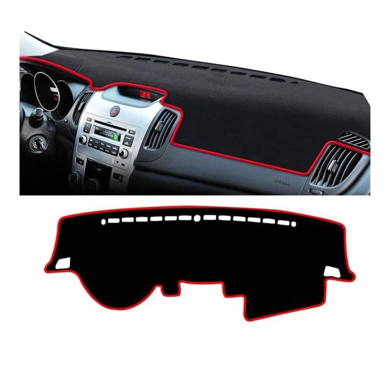 Auto Armaturenbrett Abdeckung Auto Dashboard Abdeckung Vermeiden Licht Pads Sonnenschutz Matten Fall Teppiche Für Kia Für Cerato Forte K3 2009 2010 2011 2012(A LHD Red side) von Fuicotto