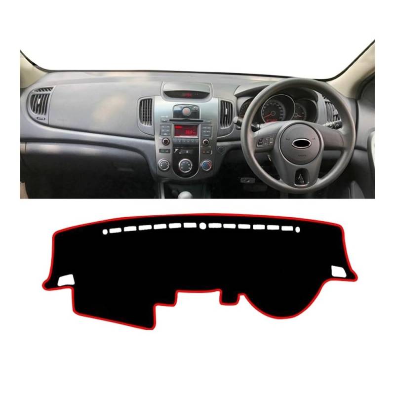 Auto Armaturenbrett Abdeckung Auto Dashboard Abdeckung Vermeiden Licht Pads Sonnenschutz Matten Fall Teppiche Für Kia Für Cerato Forte K3 2009 2010 2011 2012(A RHD Red side) von Fuicotto