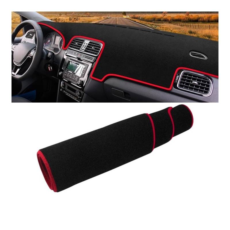 Auto Armaturenbrett Abdeckung Auto Dashboard Abdeckung Vermeiden Licht Pads Sonnenschutz Matten Für V&W Für Polo 6R 6C 2009 2010 2011 2012 2013 2014 2015 2016(A Red Side) von Fuicotto