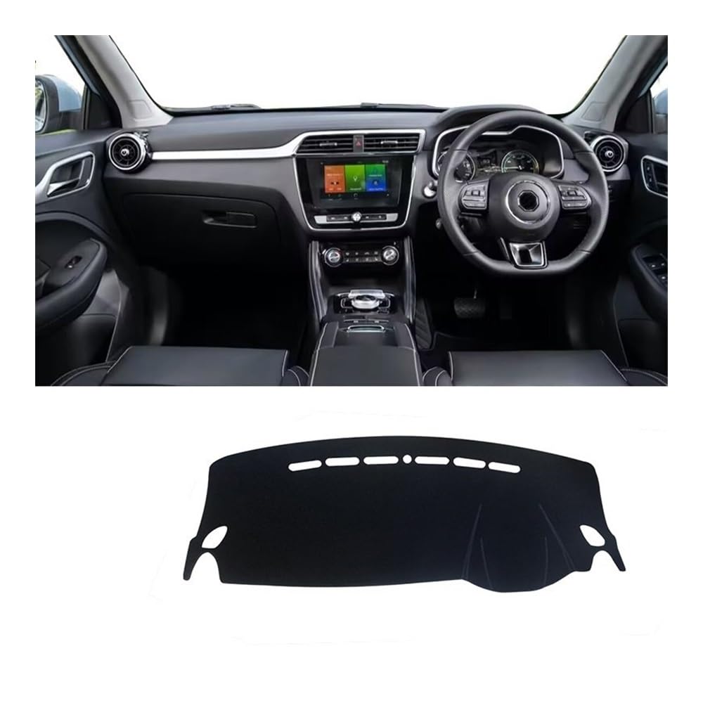 Auto Armaturenbrett Abdeckung Auto Dashboard Abdeckung Vermeiden Licht Pads Sonnenschutz Matten Nicht-Slip Teppiche Für MG Für ZS EZS 2017 2018 2019 2020 2021 2022(A Black Side RHD) von Fuicotto