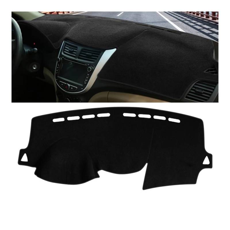 Auto Armaturenbrett Abdeckung Auto Dashboard Abdeckung Vermeiden Licht Pads Teppiche Für Hyun&dai Für Solaris Accent Verna RB 2010 2011 2012 2013 2014 2015 2016(A LHD Black Side) von Fuicotto