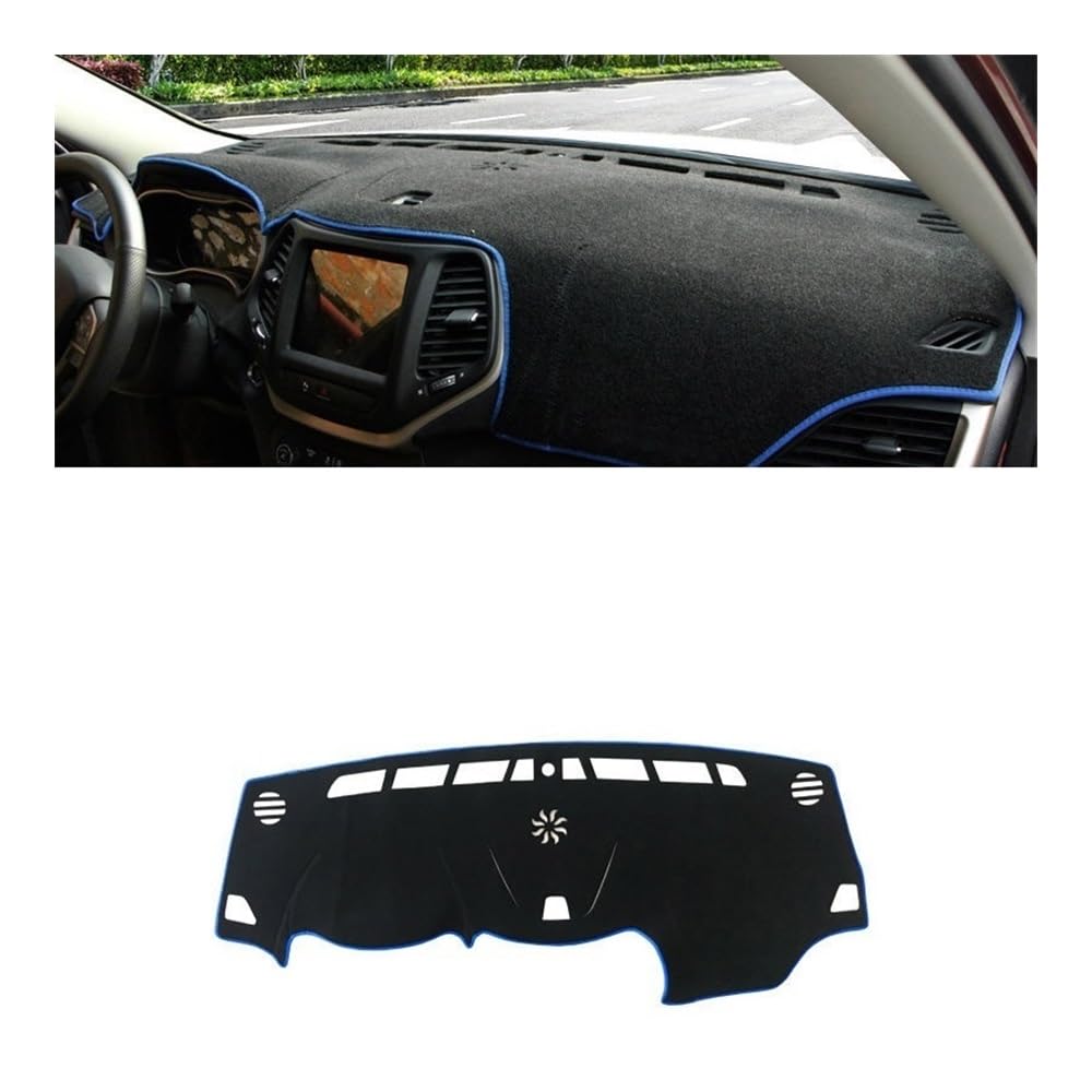 Auto Armaturenbrett Abdeckung Auto Dashboard Abdeckung Vermeiden Licht Pads Teppiche Für J&eep Für Cherokee KL 2014 2015 2016 2017 2018 2019 2020 2021(LHD Blue Side) von Fuicotto