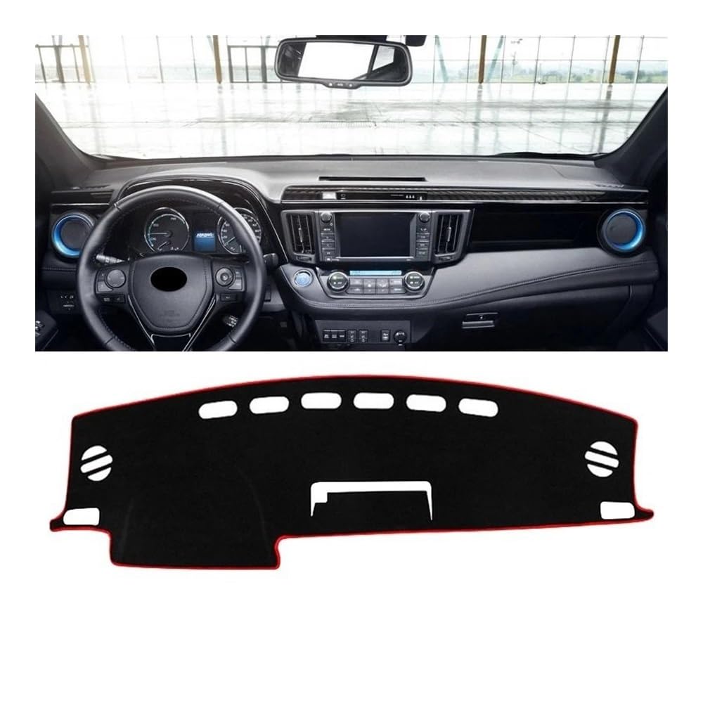 Auto Armaturenbrett Abdeckung Auto Dashboard Sonnenschutz Abdeckung Nicht-slip Mat Schutz Für Toy&ota Für R&AV4 Für XA40 2013 2014 2015 2016 2017 2018(A Red Side LHD) von Fuicotto