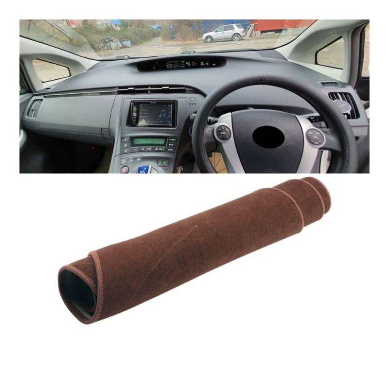 Auto Armaturenbrett Abdeckung Auto Dashboard Vermeiden Licht Nicht-Slip Pad Instrument Schreibtisch Abdeckung Matte Für Toy&ota Für Prius XW30 2010 2011 2012 2013 2014 2015(Brown RHD) von Fuicotto