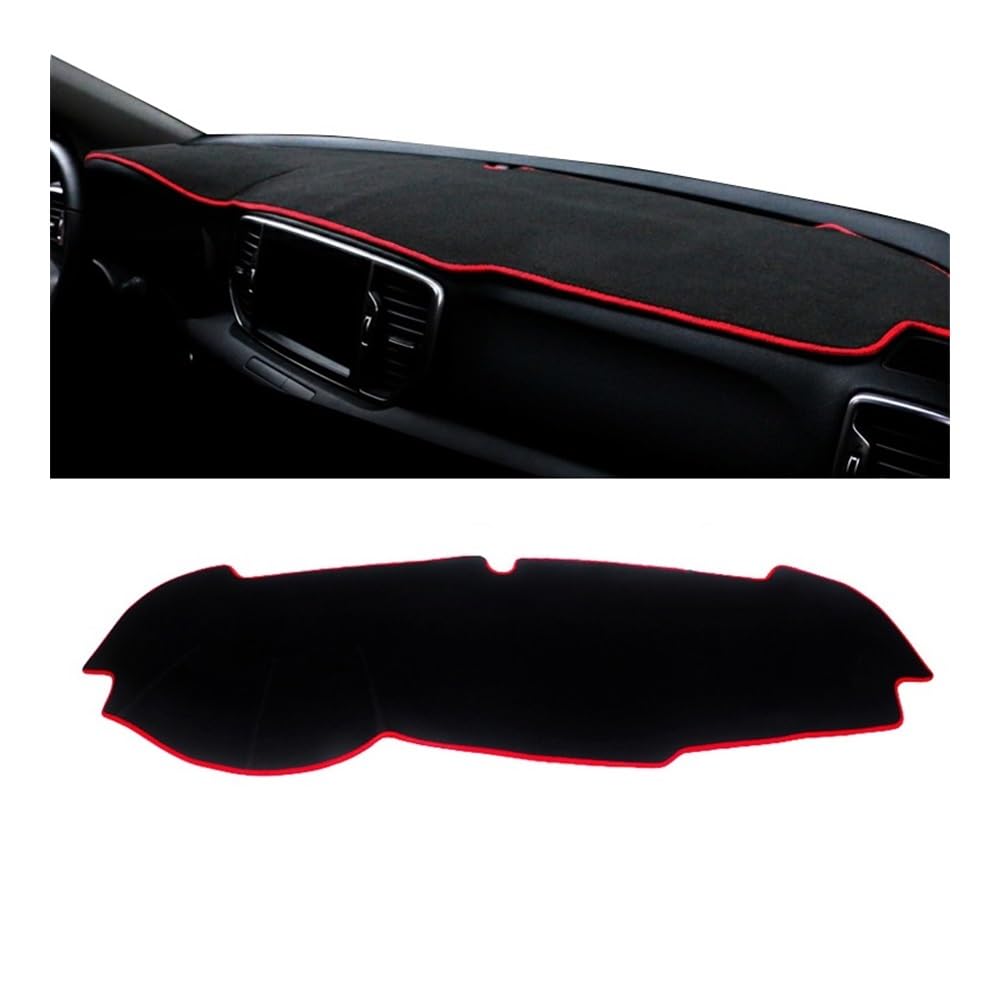 Auto Armaturenbrett Abdeckung Auto Dashboard Vermeiden Licht Pad Instrument Plattform Schreibtisch Abdeckung Fall Matte Teppiche Für Kia Für Sportage 4 2016 2017 2018 2019 2020 2021(A Red Side LHD) von Fuicotto