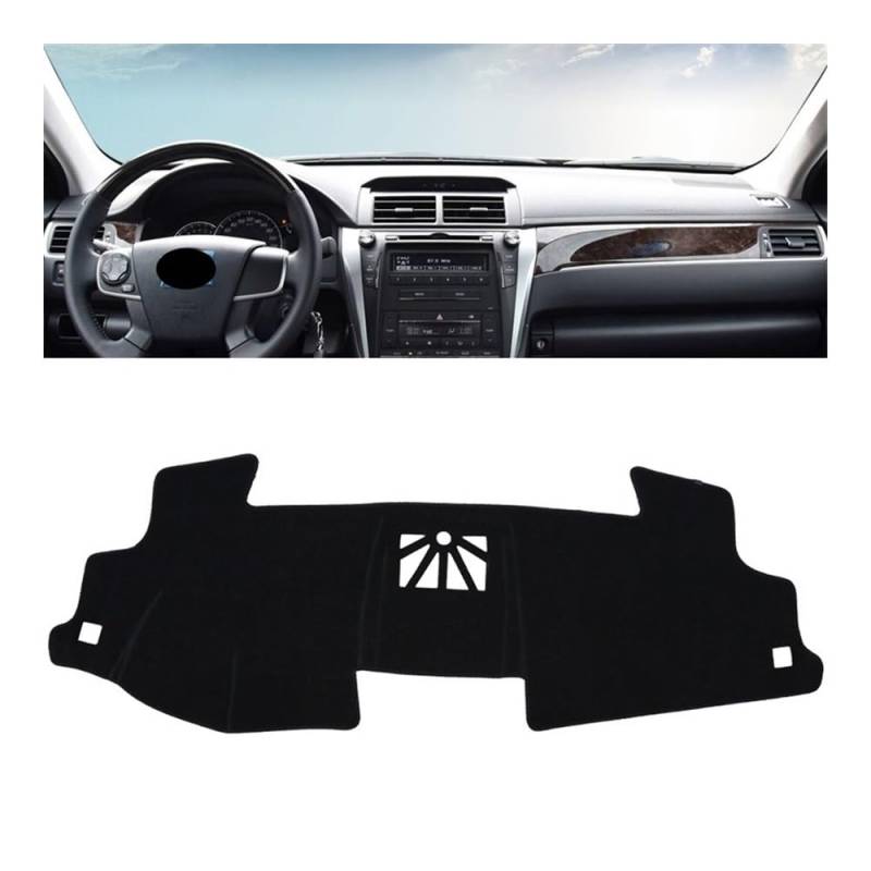 Auto Armaturenbrett Abdeckung Auto Dashboard Vermeiden Licht Pad Instrument Schreibtisch Abdeckung Nicht-Slip Matte Für Toy&ota Für Camry 50 XV50 2012 2013 2014 2015 2016 2017(A LHD Black Side) von Fuicotto