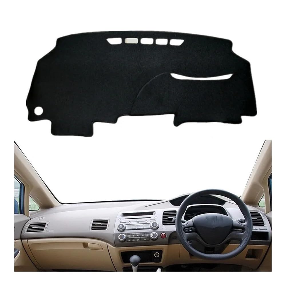 Auto Armaturenbrett Abdeckung Auto Styling Dashboard Abdeckung Matte Instrument Sonnenschutz Teppich Für Hon┐da Für Civic Acura CSX 2006 2007 2008 2009 2010 2011(Right Hand Drive,Black Edge) von Fuicotto