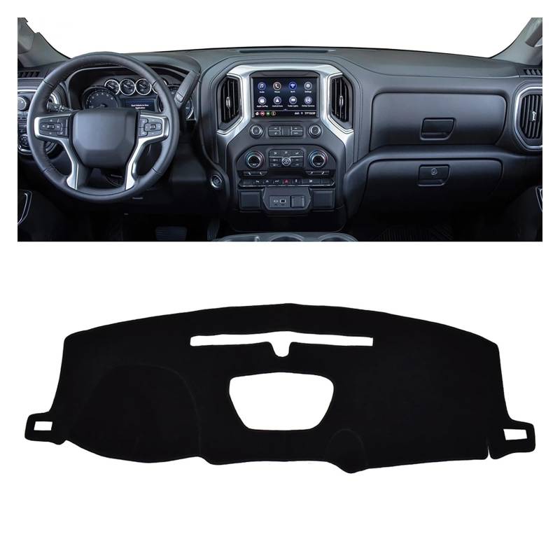 Auto Armaturenbrett Abdeckung Dashmat Dashboard Abdeckung Dash Matte Pad Sonnenschutz Für Chevr&olet Für Silverado 1500 GMC Sierra 1500 Denali SLE SLT 2019 2020 von Fuicotto