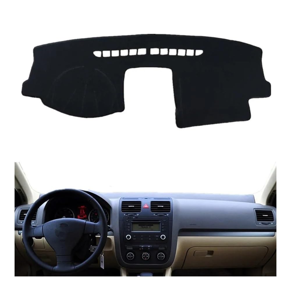 Auto Armaturenbrett Abdeckung Dashmat Dashboard Cover Pad Matte Anti-glare Dash Sonnenschutz Teppich Teppich Auto Für V&W Für Golf 5 MK5 2004 2005 2006 2007 2008 2009(Left Hand Drive,Black Edge) von Fuicotto