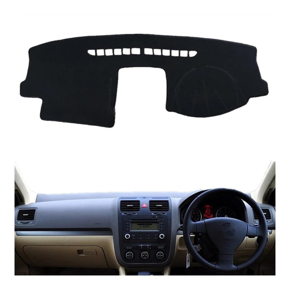 Auto Armaturenbrett Abdeckung Dashmat Dashboard Cover Pad Matte Anti-glare Dash Sonnenschutz Teppich Teppich Auto Für V&W Für Golf 5 MK5 2004 2005 2006 2007 2008 2009(Right Hand Drive,Black Edge) von Fuicotto