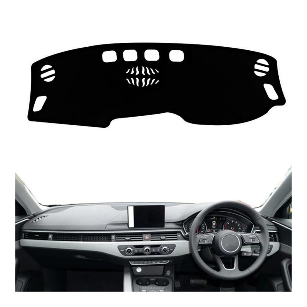 Auto Armaturenbrett Abdeckung Dashmat Dashboard Cover Schützen Matte Pad Anti-Glare Dash Sonnenschutz Teppich Auto Für A4L B9 2017 2018 2019 2020(Right Hand Drive,Black Edge) von Fuicotto