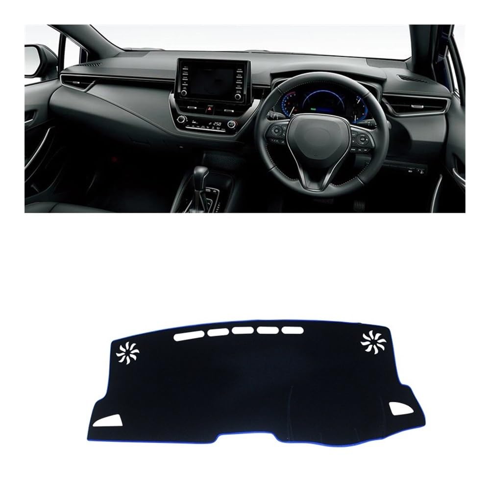 Auto Armaturenbrett Abdeckung Hybrid Auto Dashboard Abdeckung Dash Matte Sonnenschutz Pad Für Toy&ota Für Coro┐lla E210 2019 2020 2021 2022 2023 2024(A RHD Blue Side) von Fuicotto