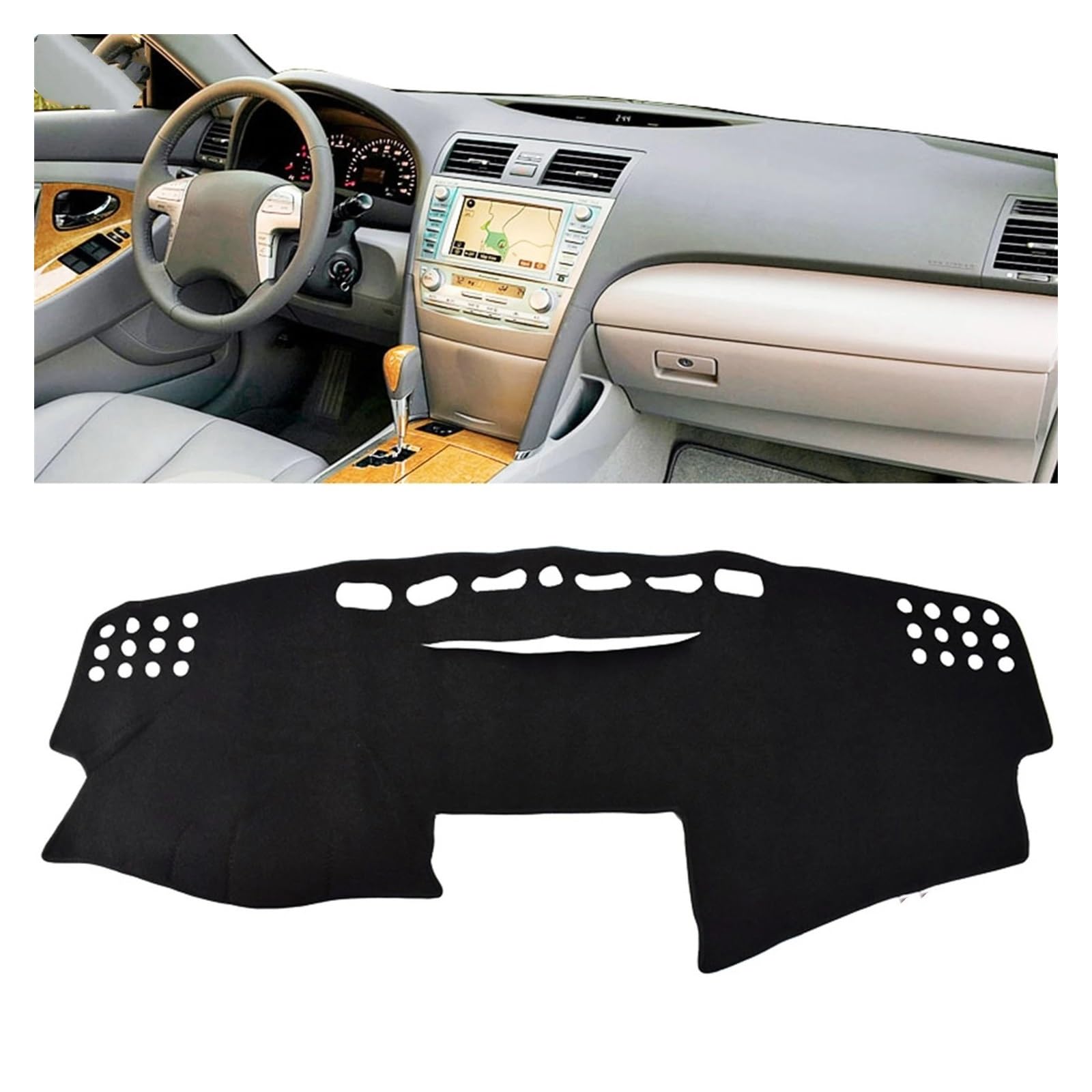 Auto Armaturenbrett Abdeckung Hybrid Dashboard Abdeckung Dashmat Dash Matte Pad Sonnenschutz Dash Board Abdeckung Teppich Für Toy&ota Für Camry Altise 2007 2008-2011 von Fuicotto