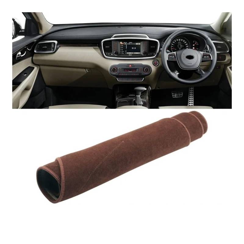 Auto Armaturenbrett Abdeckung Sorento UM Prime Auto Dashboard Abdeckung Dash Matte Sonnenschutz Nicht-slip Pad Für Kia Für Sorento 3 2015 2016 2017 2018 2019 2020(B RHD Brown) von Fuicotto