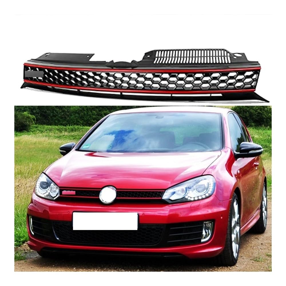 Auto Kühlergitter Für V&W Für Golf VI MK6 Für Jetta GTI GTD Alltrack 2010 2011 2012 Glanz Schwarz Front Stoßstange Nieren Grill Gitter von Fuicotto