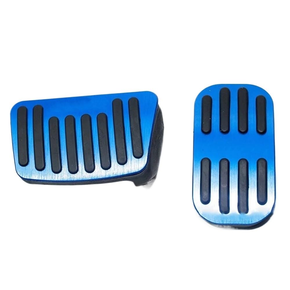 Auto Pedale AT Edelstahl Auto Fußpedale Für Toyota Für Corolla Für Kreuz XG10 2020 2021 2022 Bremse Nicht-slip Pedal Abdeckung Pad 2 PCS(Blue) von Fuicotto