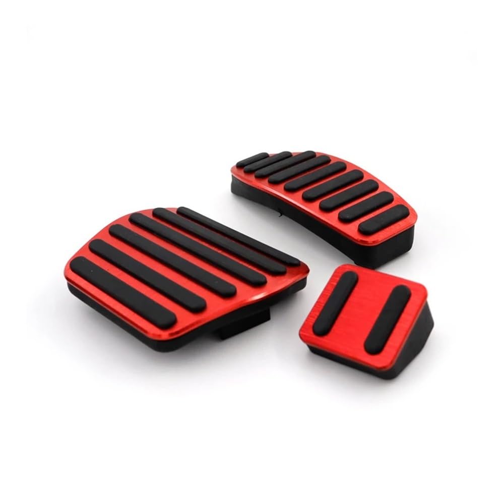 Auto Pedale Auto Fußpedale Für N&issan Für Sentra B18 2020 2021 2022 Accelerator Kraftstoff Bremse Edelstahl Nicht-slip Pedal Abdeckung Pad(Red) von Fuicotto