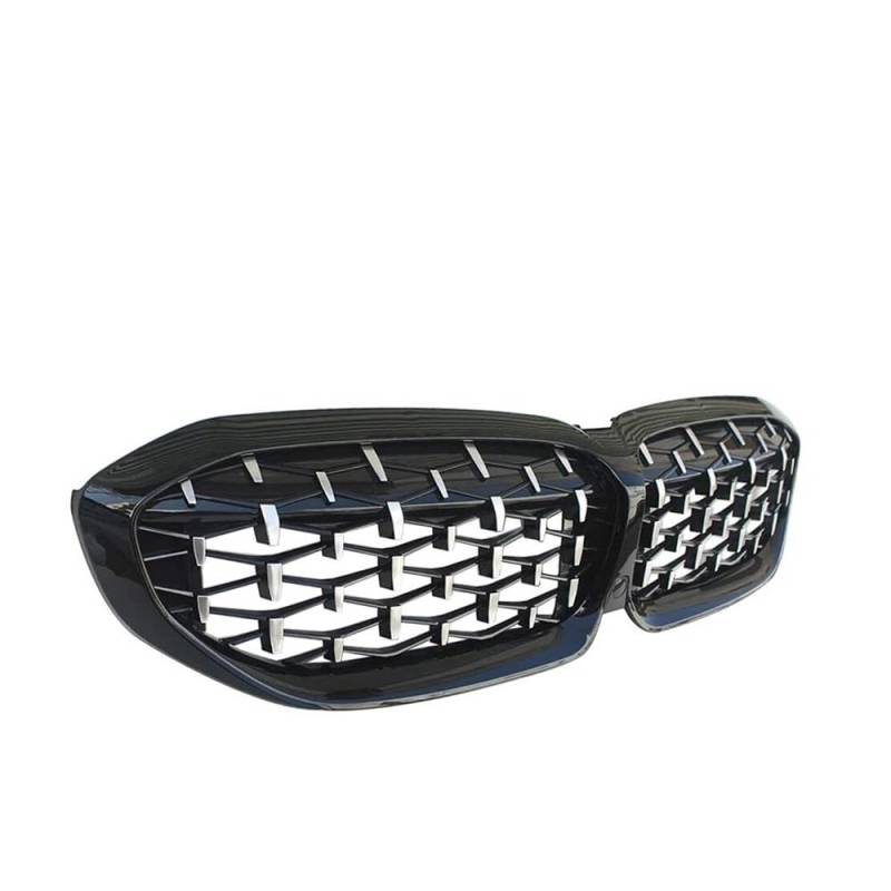 Fuicotto Auto Kühlergitter 1 Paar Auto-Frontgrill Diamant-Nierengitter Renngrills Für BM&W Für 3er G20 G21 G28 2019 2020 2021 Meteor-Stil(Black and Silver) von Fuicotto