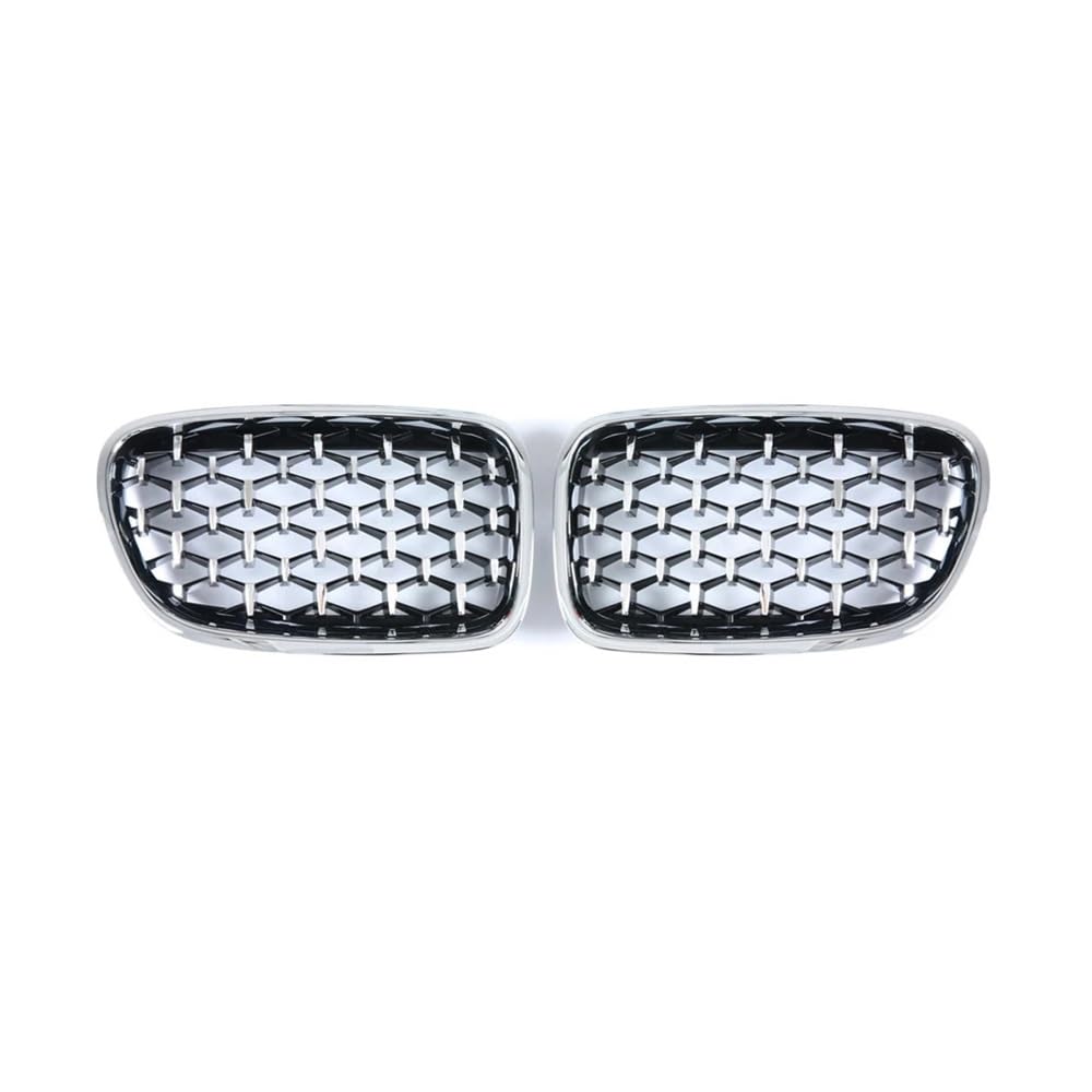 Fuicotto Auto Kühlergitter 1 Paar Auto-Frontstoßstange Nierengitter Diamantgrill Für BM&W Für 5 Series GT F07 Gran Turismo 535i 550i 2009-2016 2017 Racing Grille(All Silver) von Fuicotto